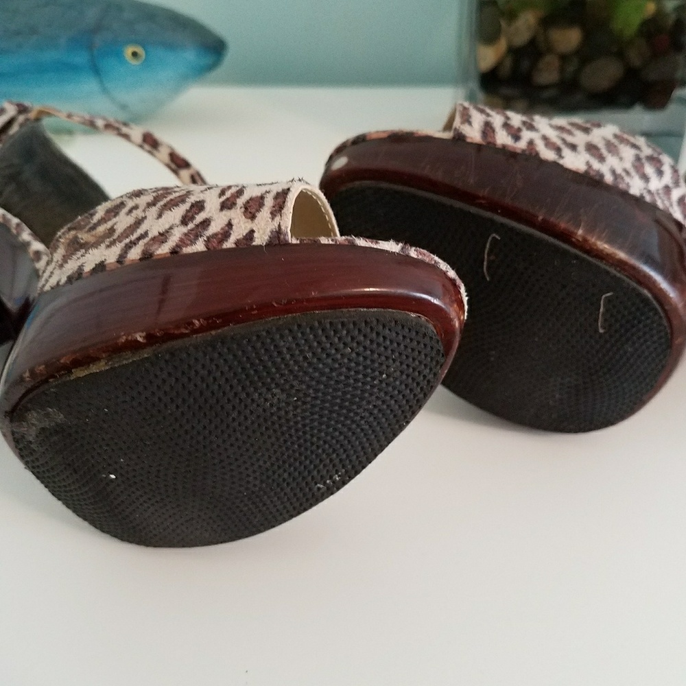 Sexy Platform cheetah ankle strap heel sz 7.5 - Picture 3 of 6